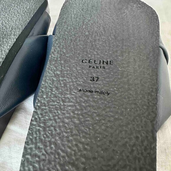 Celine, Twist Sandal, Navy Leather Slides, Size 37, EUC - Picture 10 of 11